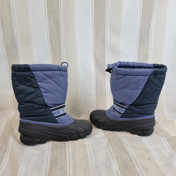 Sorel Snow Boots Blue Black Kids Size 4 - Picture 7 of 8